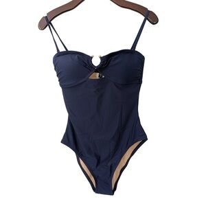J Crew Navy Blue One-Piece Swimsuit Size M